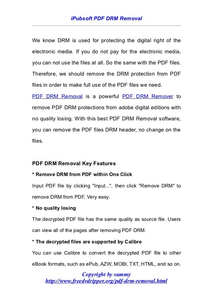 ipubsoft pdf drm removal